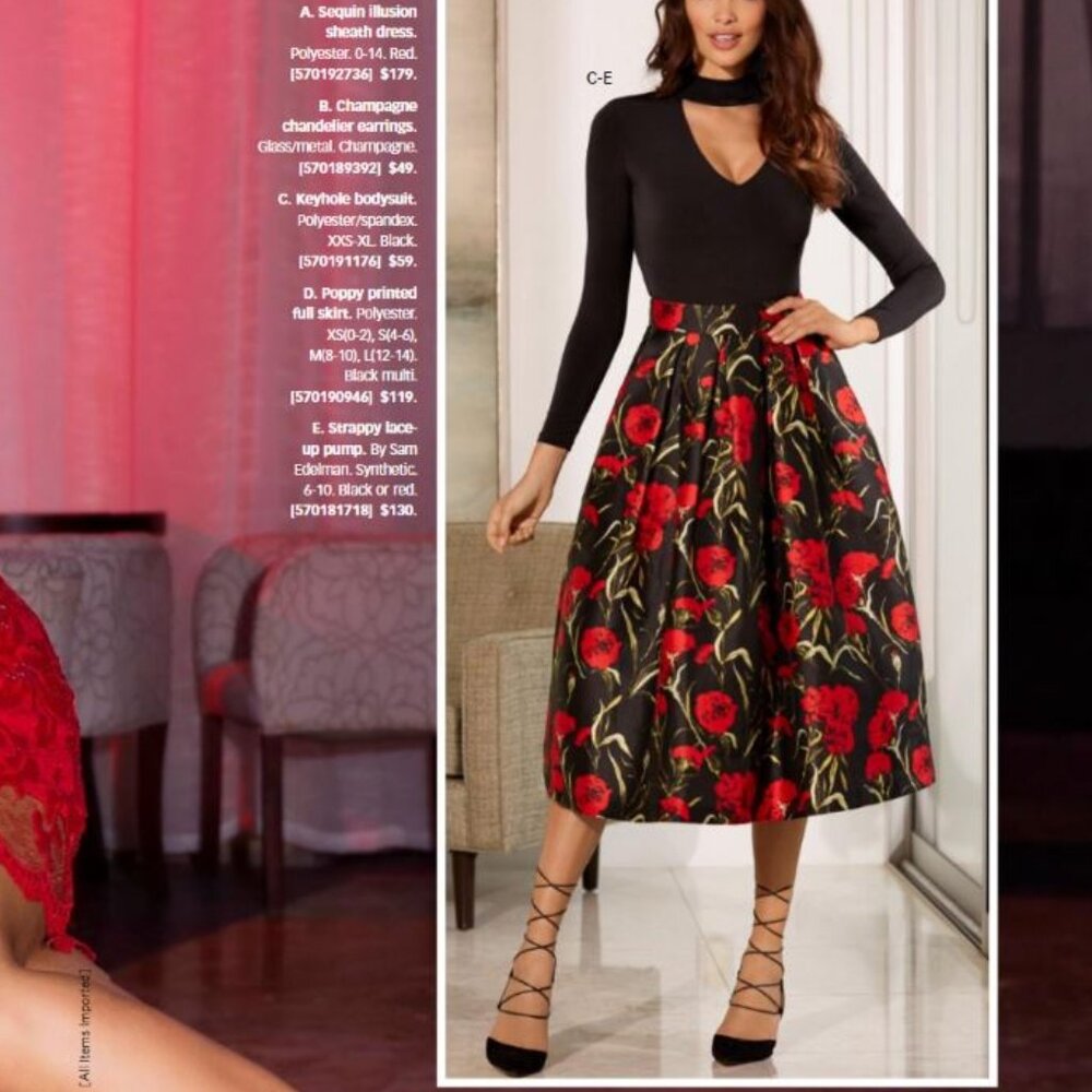 LAST CHANCE -- Retro Floral Patterned Circle Skirt NWOT